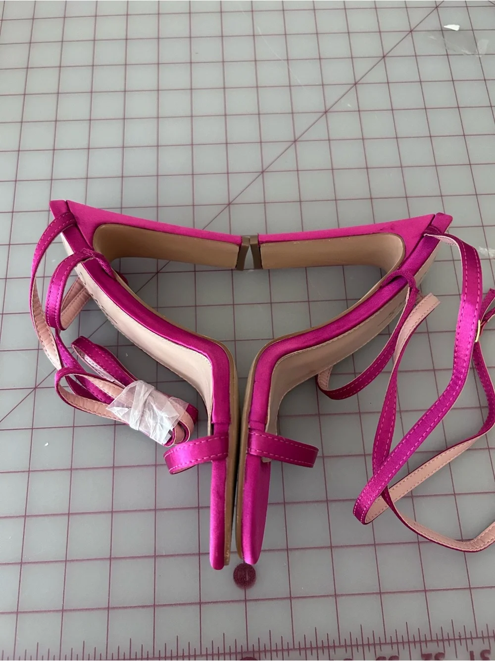 Lulu's Fuchsia Satin Strappy Heeled Sandals NWOT